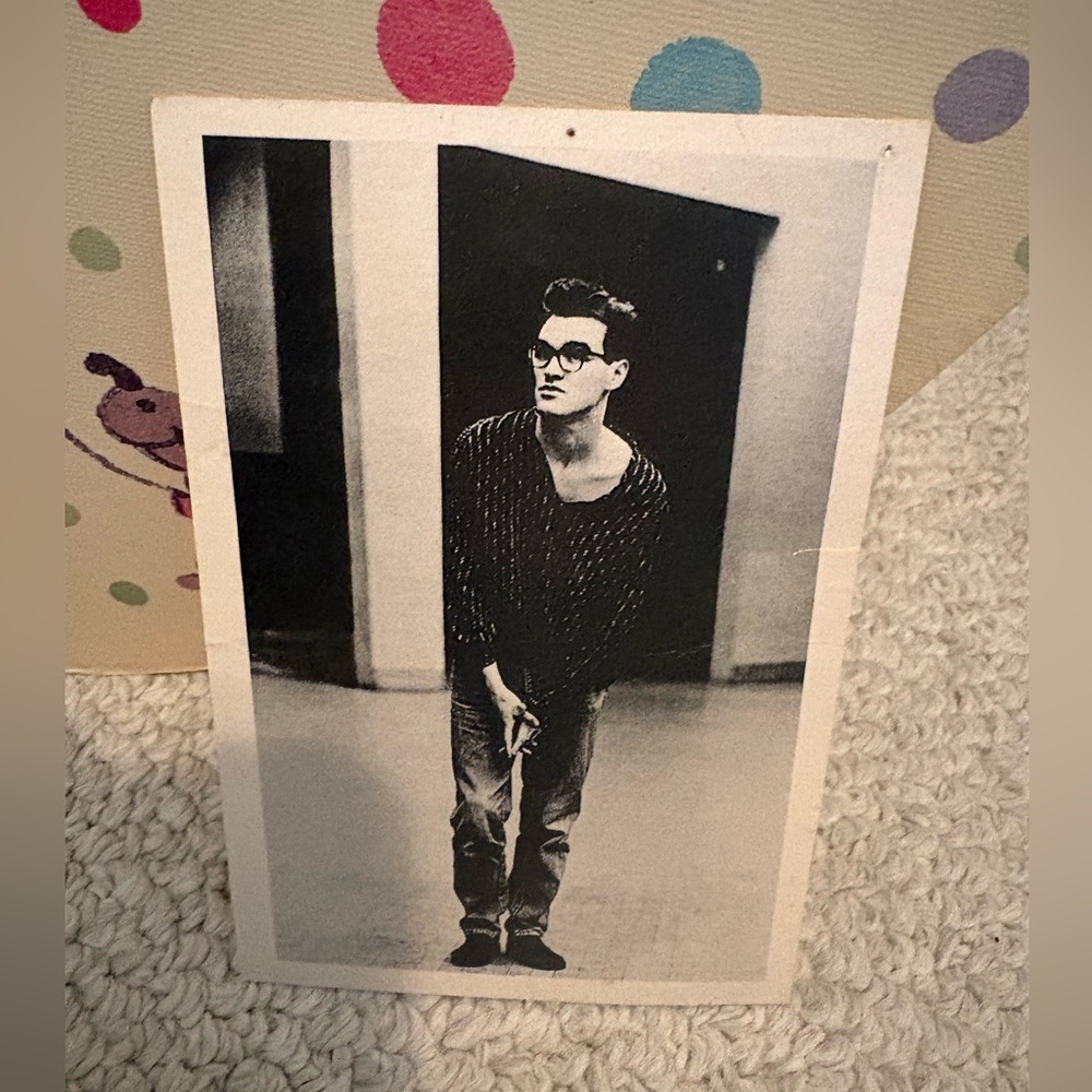 Black & White Photo Print/postcard of Morrissey  1988 has been on board